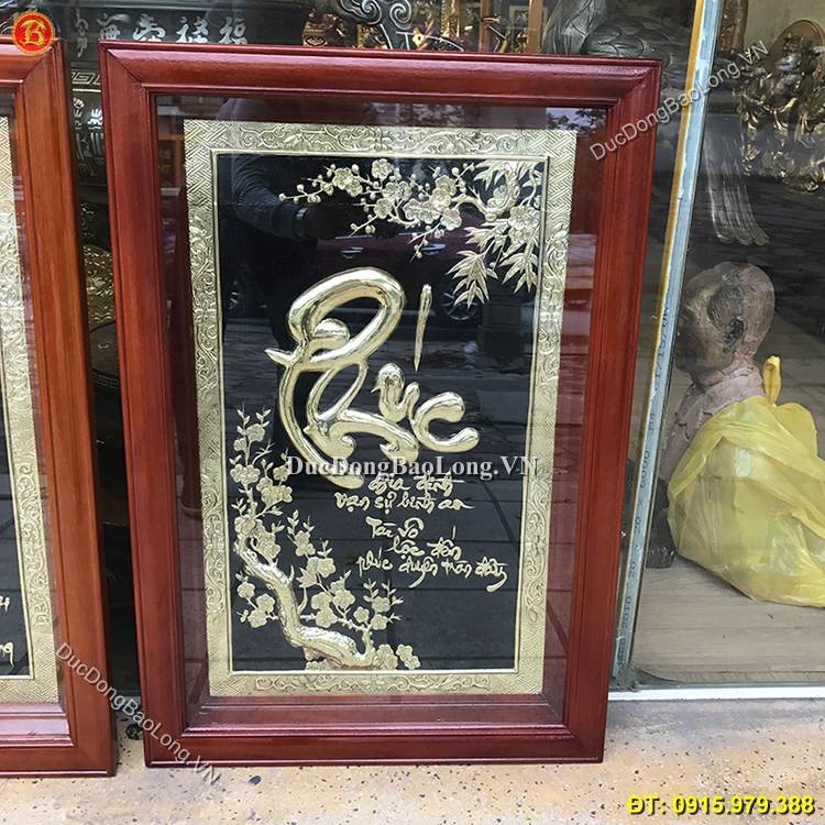 Tranh Chữ Phúc Thư Pháp Bằng Đồng 88cm