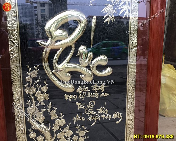 Tranh Chữ Phúc Thư Pháp Bằng Đồng 88cm