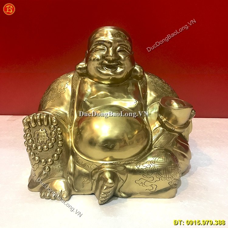 Tượng Di Lặc Bằng Đồng Cát Tút Cao 35cm