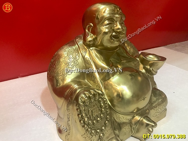 Tượng Di Lặc Bằng Đồng Cát Tút Cao 35cm