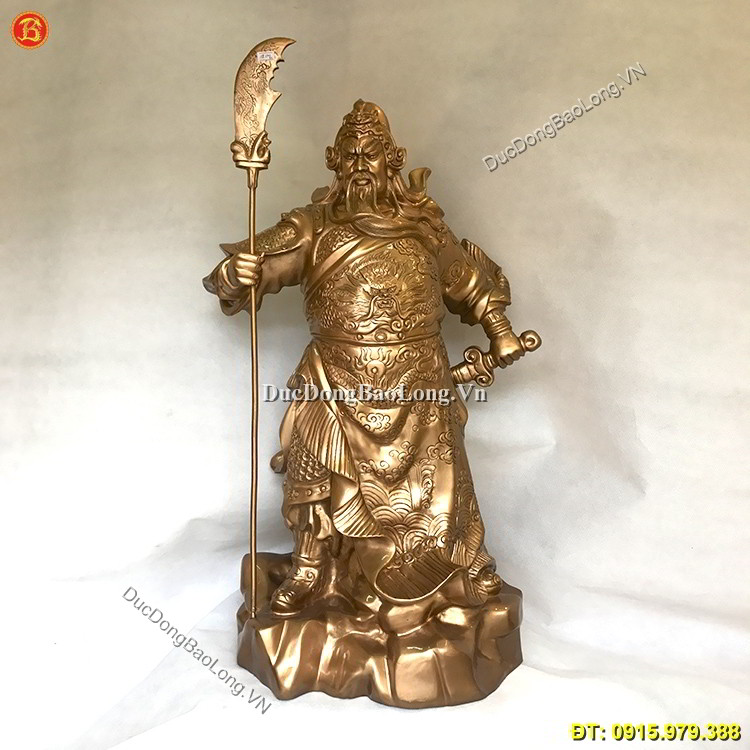 Tượng Quan Vân Trường Bằng Đồng Đỏ 81cm