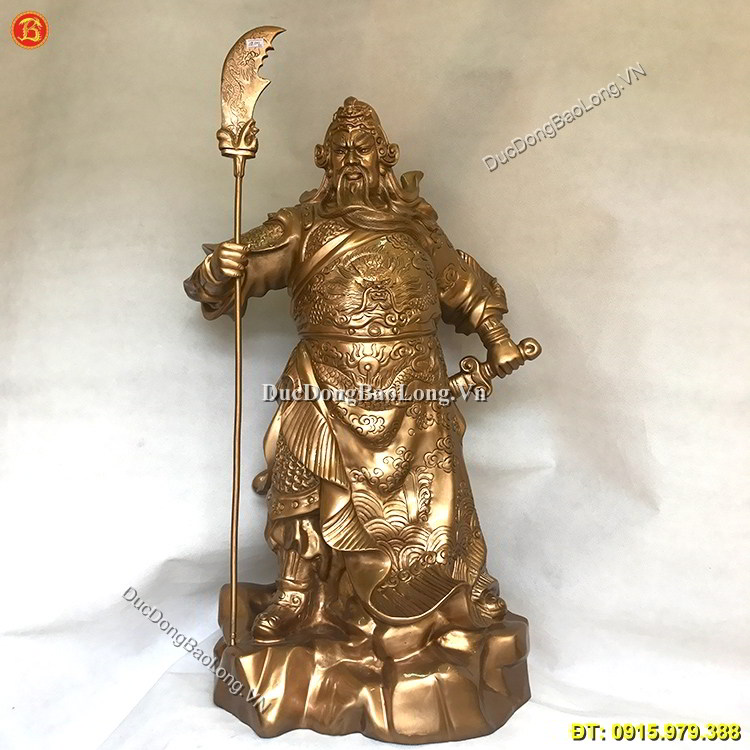 Tượng Quan Vân Trường Bằng Đồng Đỏ 81cm