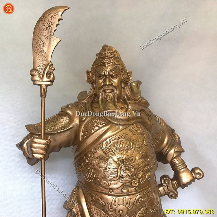 Tượng Quan Vân Trường Bằng Đồng Đỏ 81cm