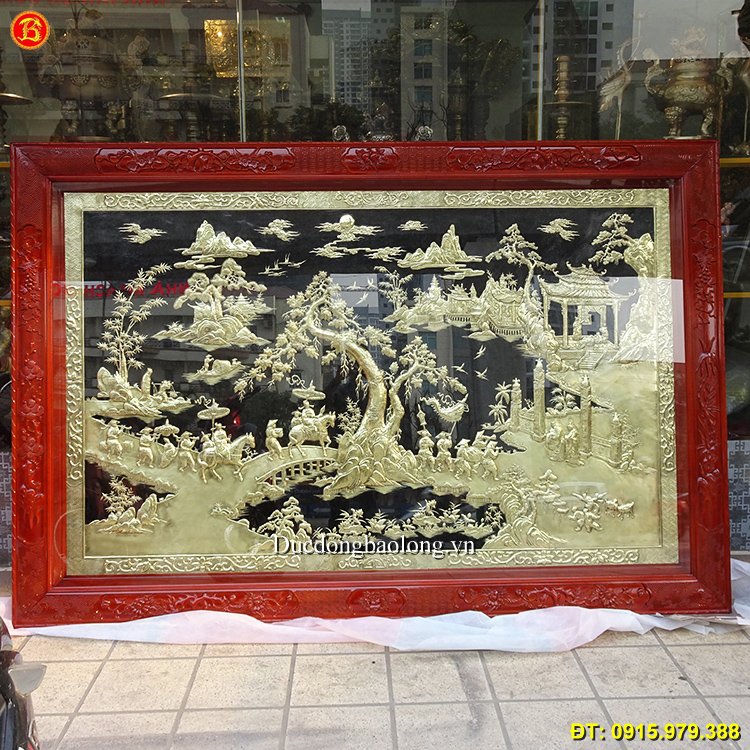 Tranh Vinh Quy Bái Tổ Khách Quảng Ninh Dài 2m62