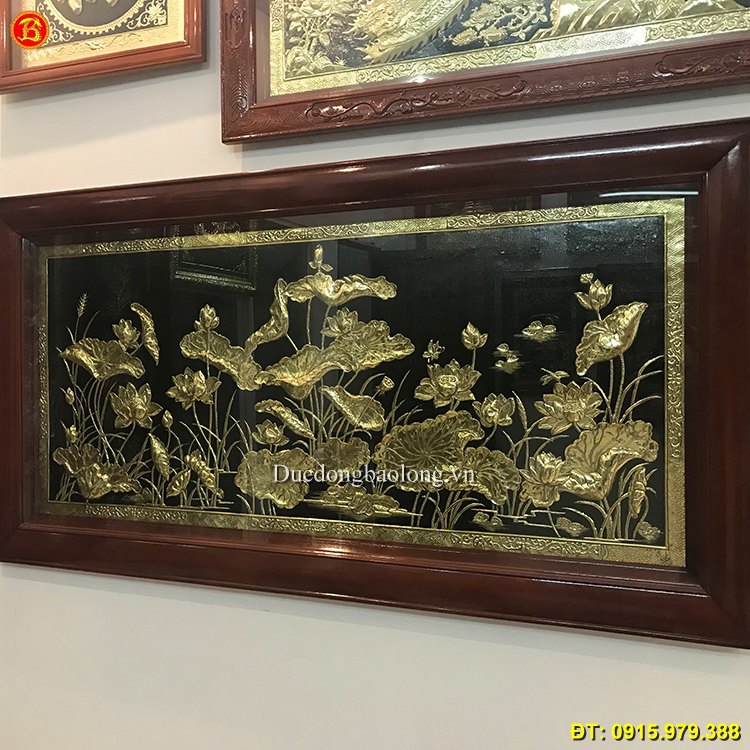 Tranh Hoa Sen Bằng Đồng Treo Tường 1m7