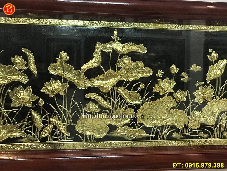 Tranh Hoa Sen Bằng Đồng Treo Tường 1m7