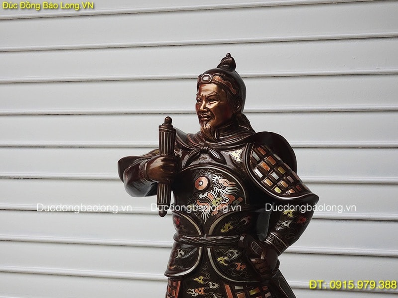 Tượng Trần Hưng Đạo 81cm khảm tam khí (Mẫu Mới)