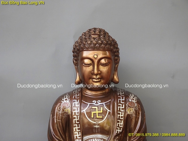 Tượng Phật Thích Ca khảm tam khí cao 61cm