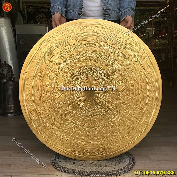 Mặt Trống Đồng Dát Vàng 81cm