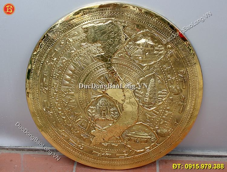 Mặt Trống Bản Đồ Gò Đồng Vàng ĐK 60cm