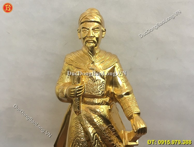 Tượng Trần Hưng Đạo Dát Vàng 9999 Cao 70cm