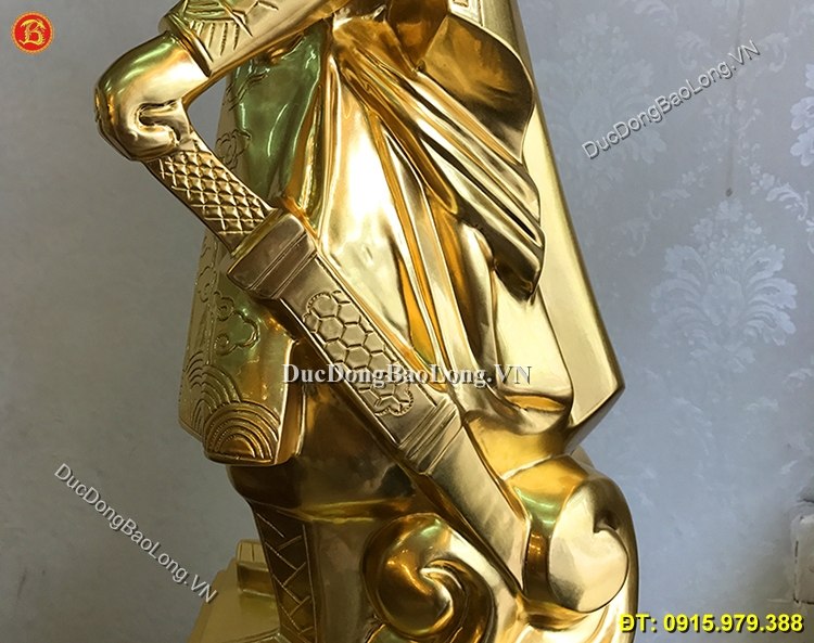 Tượng Trần Hưng Đạo Bằng Đồng Dát Vàng 75cm