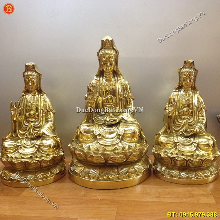 Tượng Phật Bà Bằng Đồng Vàng Đúc Thủ Công