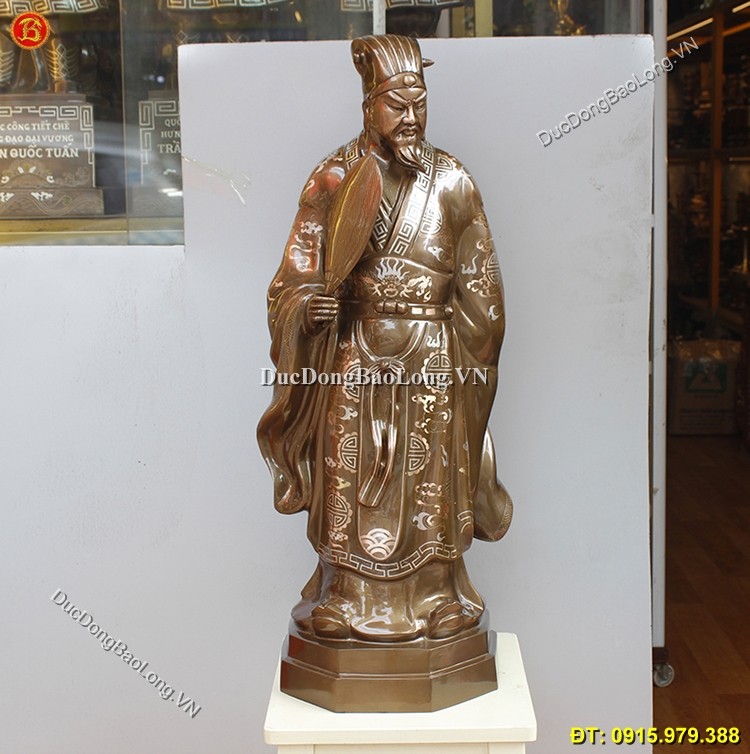 Tượng Khổng Minh Khảm Tam Khí Cao 75cm