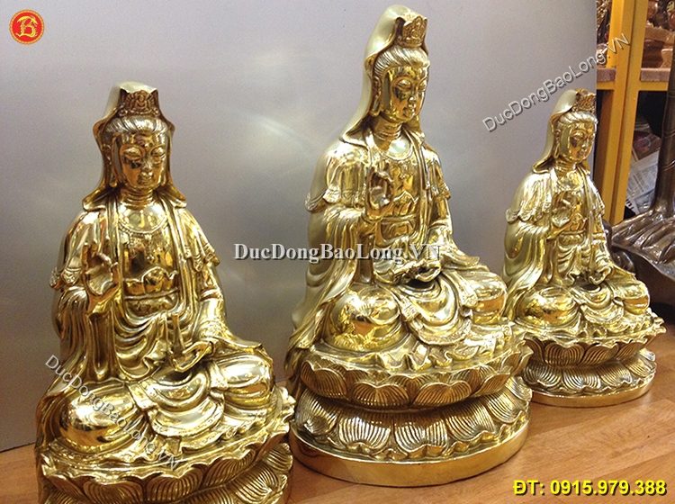Tượng Phật Bà Bằng Đồng Vàng Đúc Thủ Công
