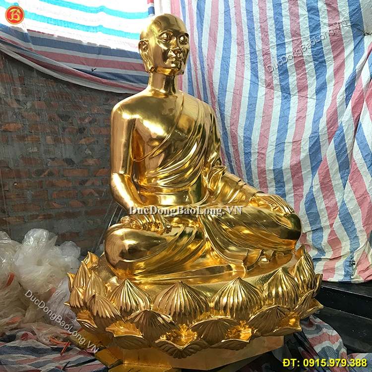 Tượng Đồng Phật Hoàng Trần Nhân Tông Dát Vàng