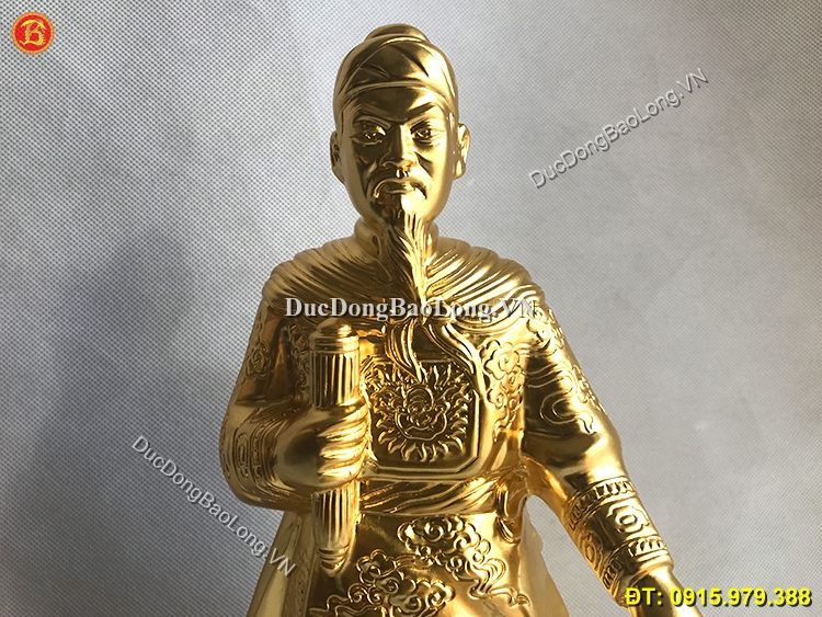 Tượng Đồng Trần Quốc Tuấn Dát Vàng 42cm