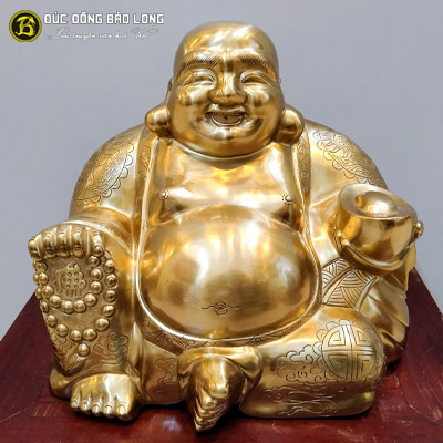 Tượng Phật Di Lặc Ngồi 33cm Bằng Đồng Catut