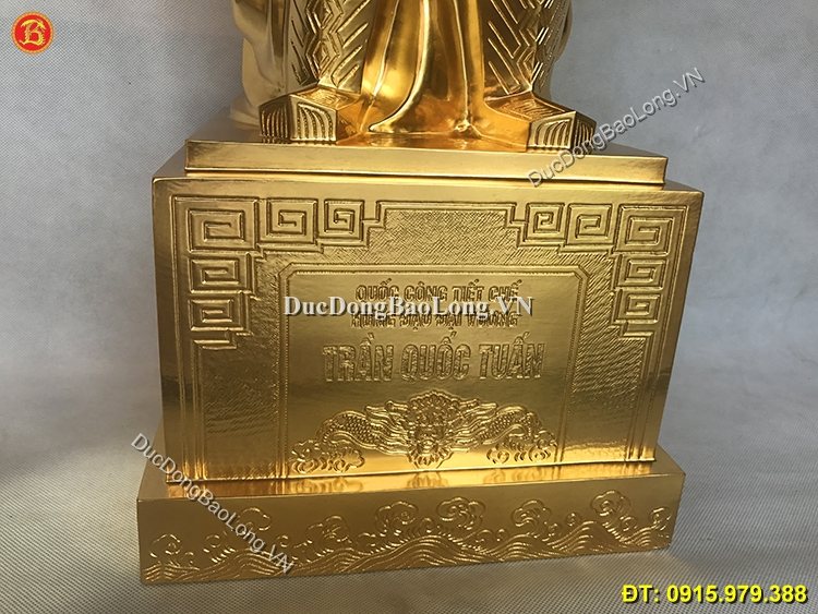 Tượng Đồng Trần Hưng Đạo Dát Vàng 81cm