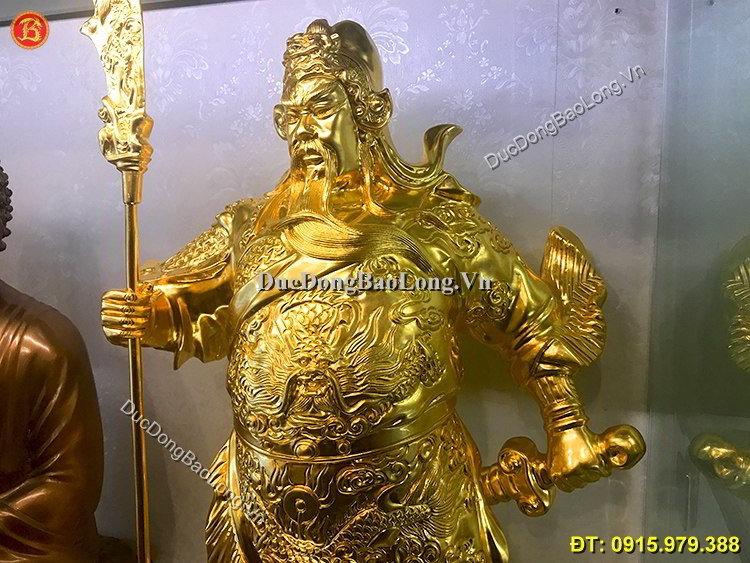 Tượng Quan Công Dát Vàng 9999 Cao 48cm