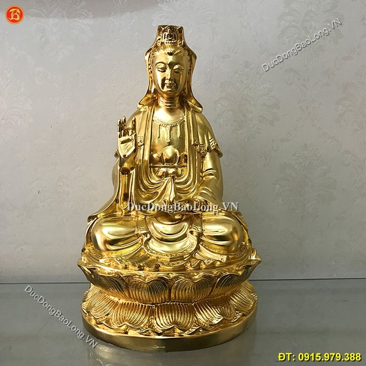Tượng Đồng Phật Bà Dát Vàng 39cm