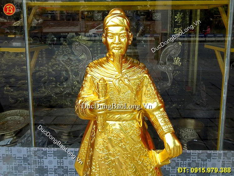 Tượng Đồng Trần Hưng Đạo Dát Vàng 89cm