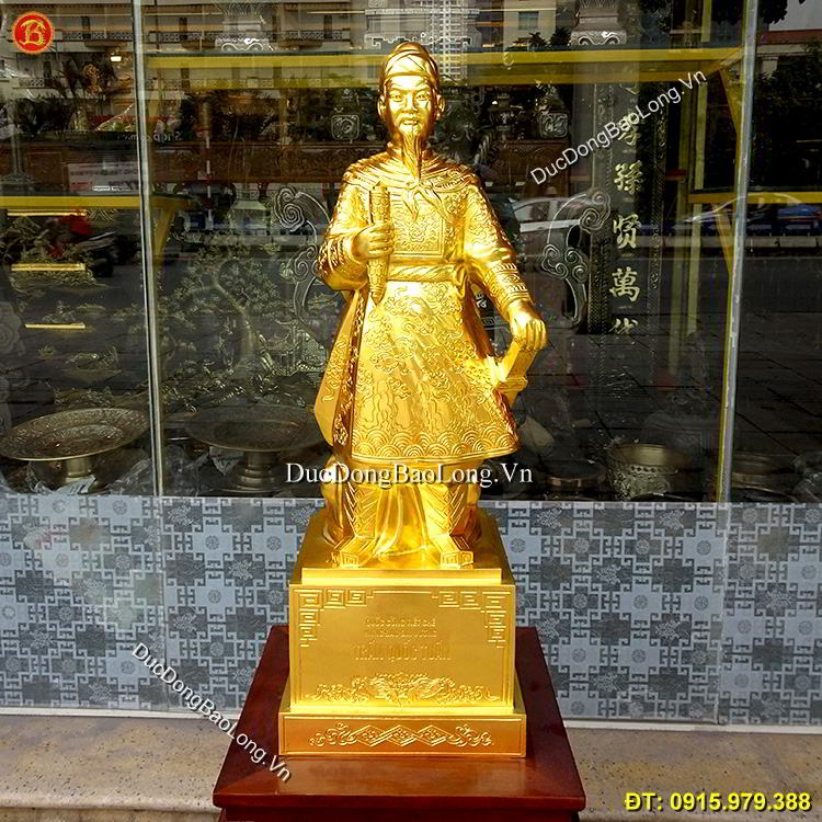 Tượng Đồng Trần Hưng Đạo Dát Vàng 89cm
