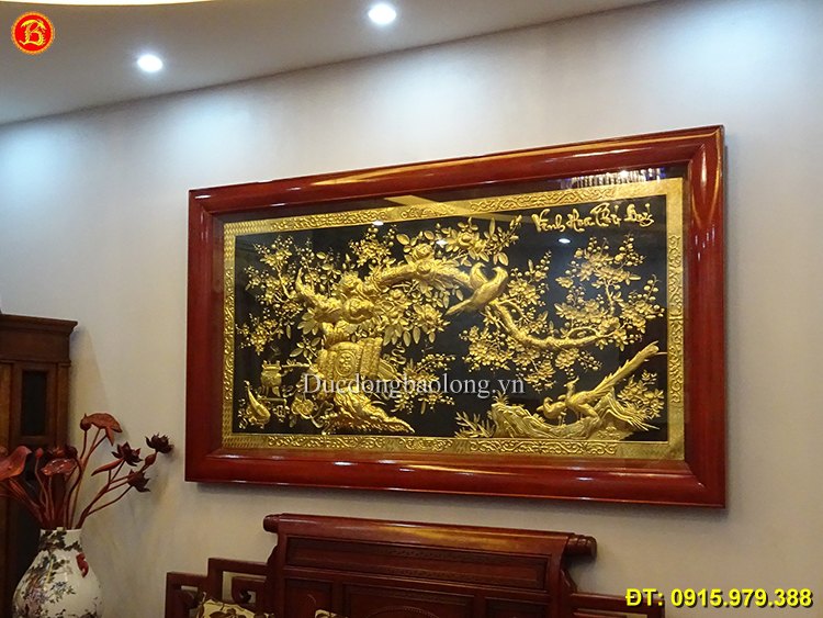 Tranh Đồng Mạ Vàng 24k Vinh Hoa Phú Quý