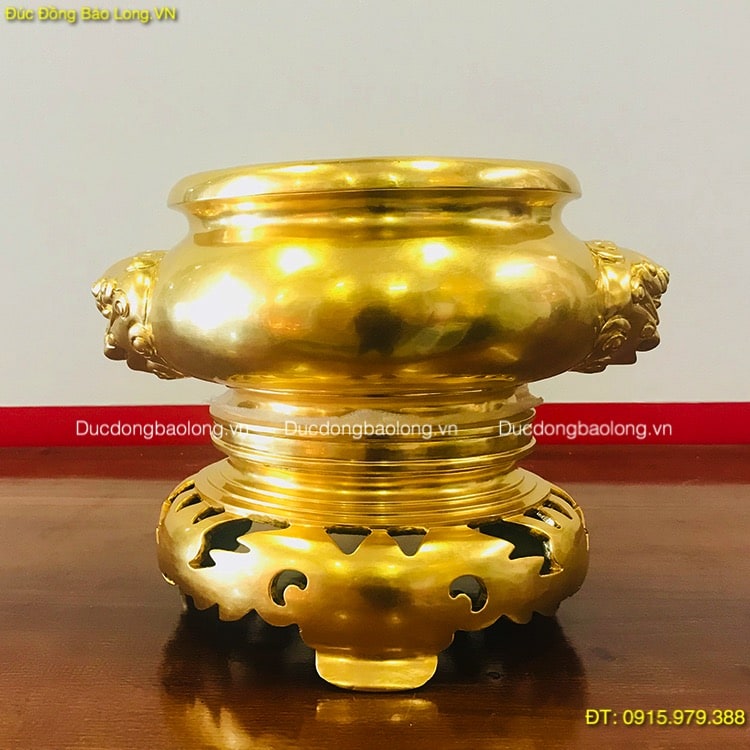 Bát Hương Đồng Dát Vàng đặt thờ cúng gia tiên