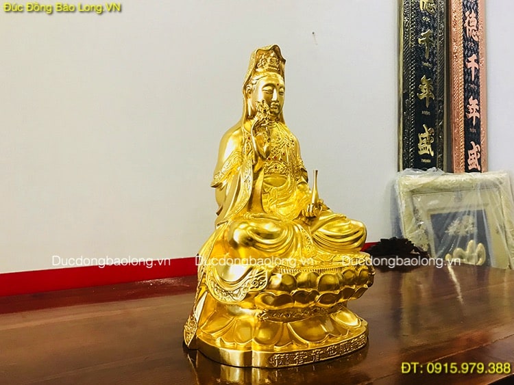 Tượng Phật Bà Dát Vàng 9999 cao 45cm