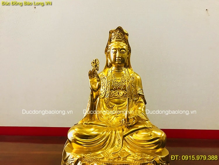 Tượng Phật Bà Dát Vàng 9999 cao 45cm