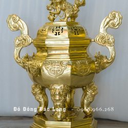 Đỉnh Đồng Bát Giác Thờ Cúng cao 69cm