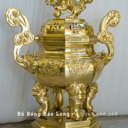Đỉnh Đồng Bát Giác Thờ Cúng cao 69cm
