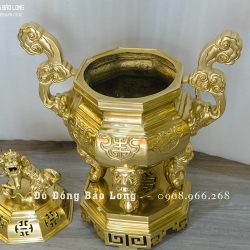 Đỉnh Đồng Bát Giác Thờ Cúng cao 69cm