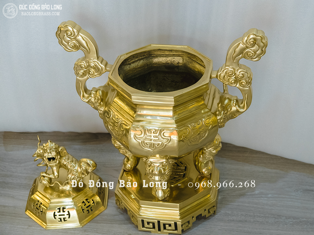 Đỉnh Đồng Bát Giác Thờ Cúng cao 69cm