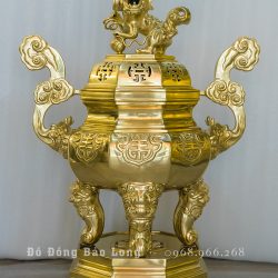 Đỉnh Đồng Bát Giác Thờ Cúng cao 69cm