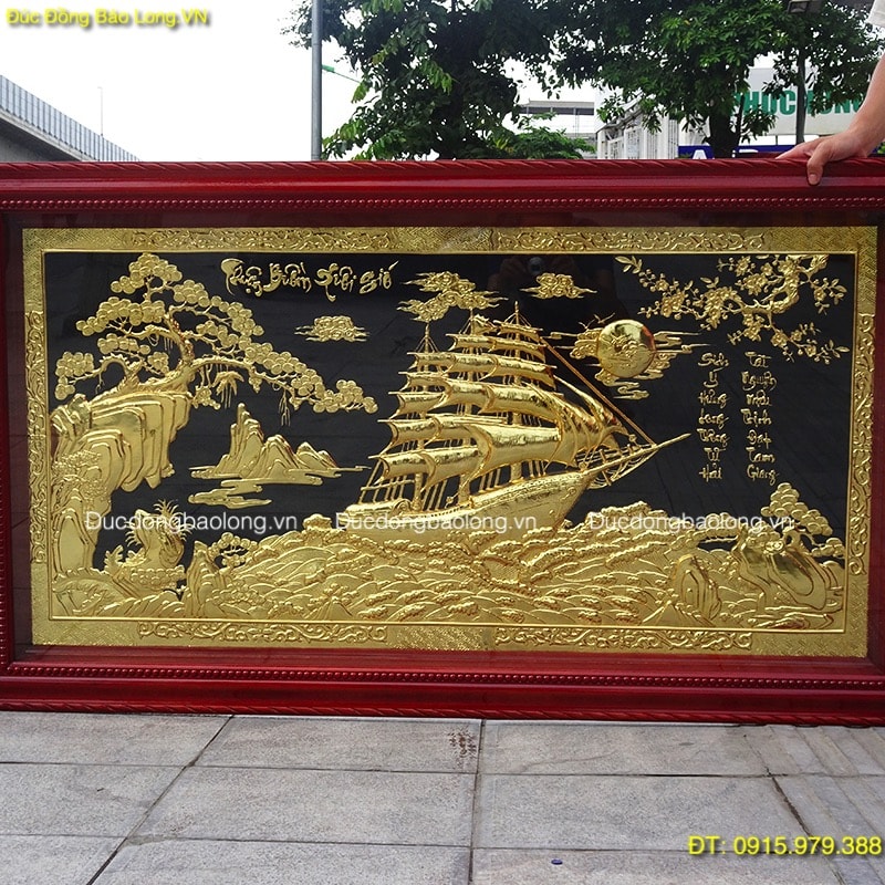 Tranh Thuận Buồm Xuôi Gió Mạ Vàng dài 1m55
