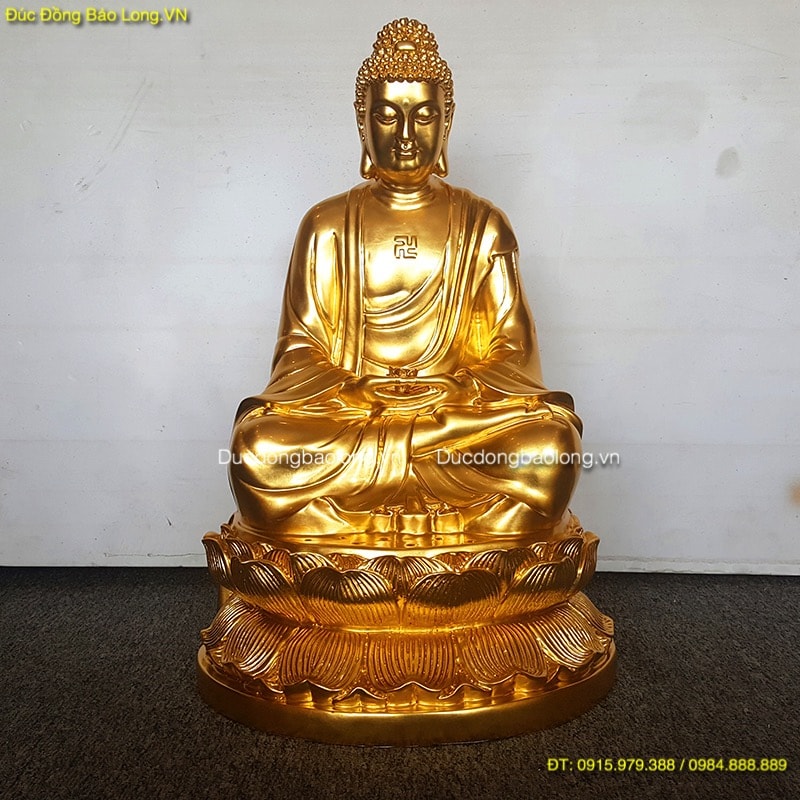 Tượng Phật Thích Ca Dát Vàng 9999 cao 48cm
