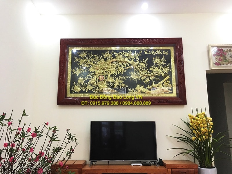 Tranh đồng Vinh Hoa Phú Quý 2m31 treo phòng khách