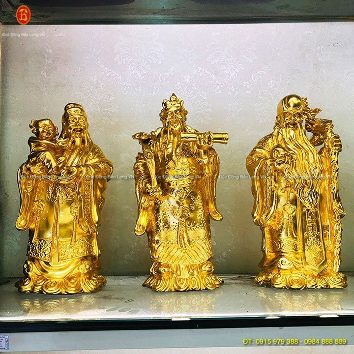 Tượng Tam Đa đẹp dát Vàng 9999 cao 33cm