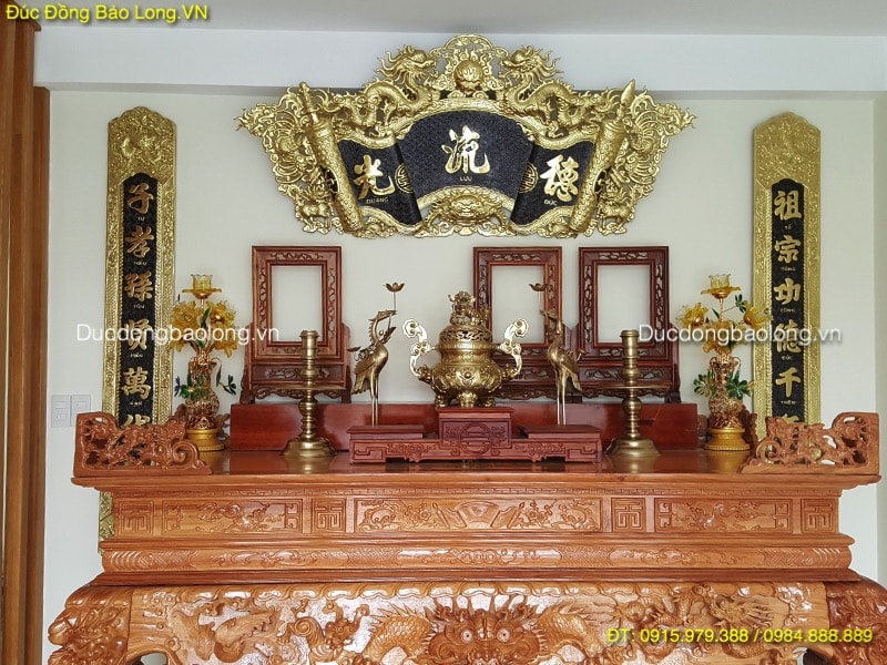 Đồ thờ bằng đồng cho bàn thờ 1m97 tại Đà Nẵng