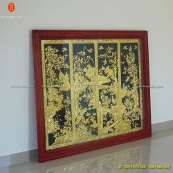 Treo bức Tranh Tứ Quý ở Thanh Hoá, tranh tứ quý mạ vàng 24k
