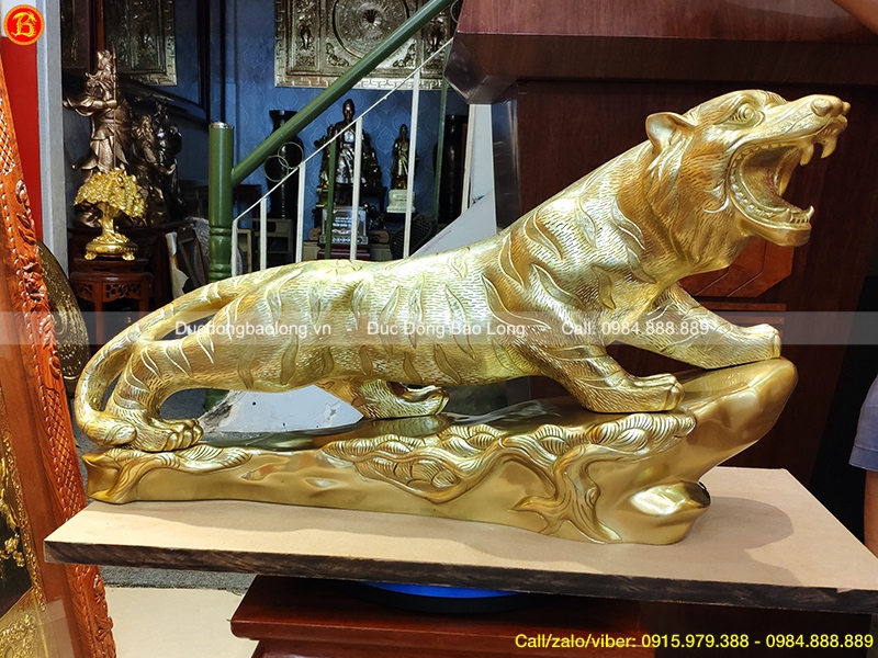 Tượng con Hổ bằng đồng cát tút dài 61cm