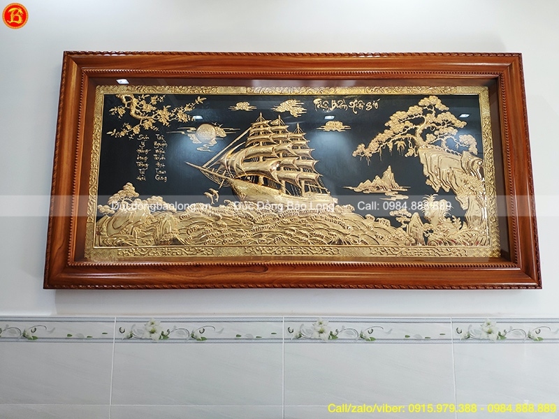 Tranh Thuận Buồm Xuôi Gió mạ vàng 1m76