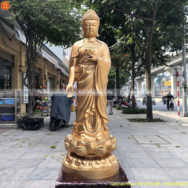Tượng Phật A Di Đà bằng đồng cao 1m