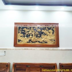 Treo tranh vinh quy bái tổ 1m97 mạ vàng cho khách Tân Bình