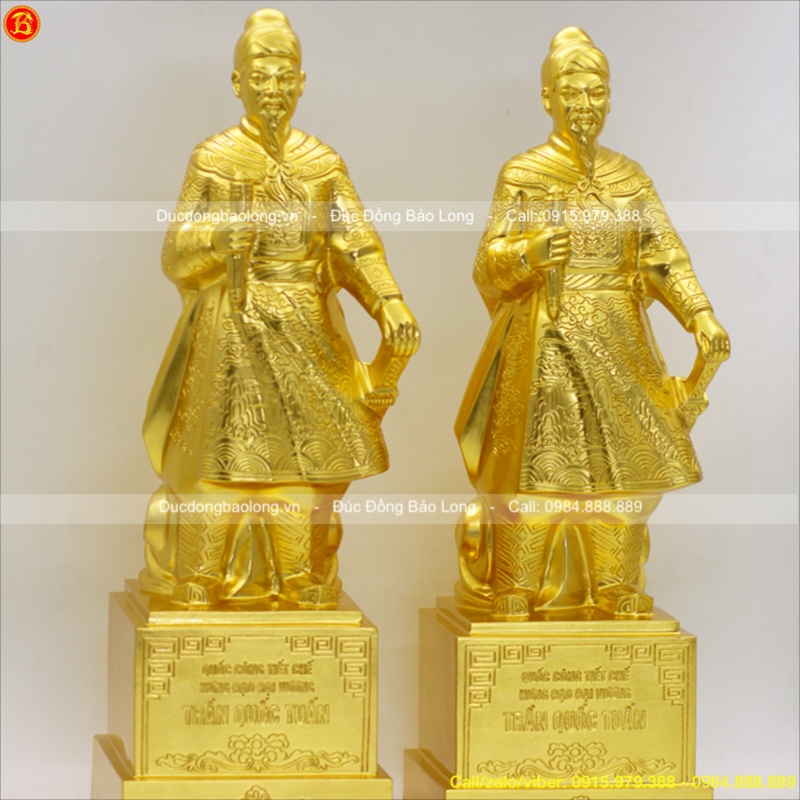 Tượng Trần Hưng Đạo Thếp Vàng cao 48cm
