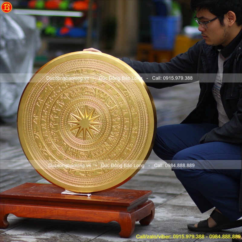 Mặt Trống Đồng Ngọc Lũ 60cm, dát vàng 9999