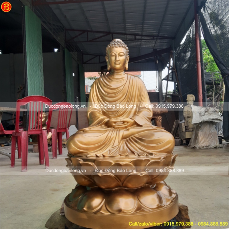 Tượng Phật Thích Ca 81cm ngồi đài sen