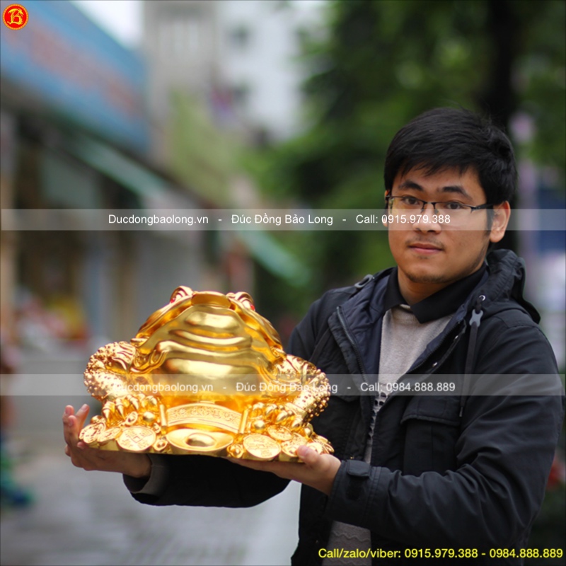 Cóc Phong Thuỷ Dát Vàng cao 25cm